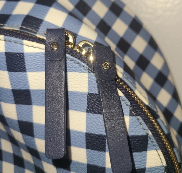 Kate Spade Navy and White Checkered Backpack - Picture 5 of 16